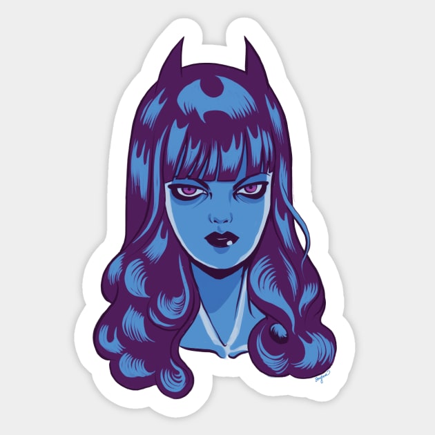 Moody Blue Devil Sticker by Soefara